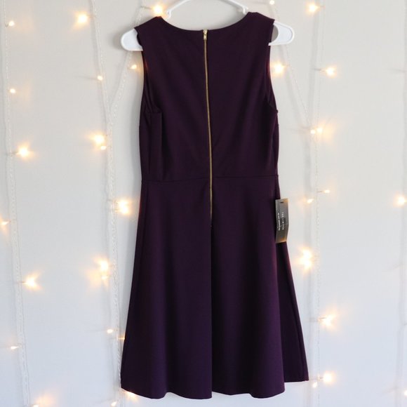 Beautiful Purple Fit and Flare Midi Dress | 078 - Picture 4 of 5